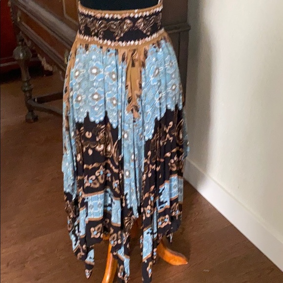 Free People Turquoise, Brown, Black Skirt. Size XS - Picture 6 of 7